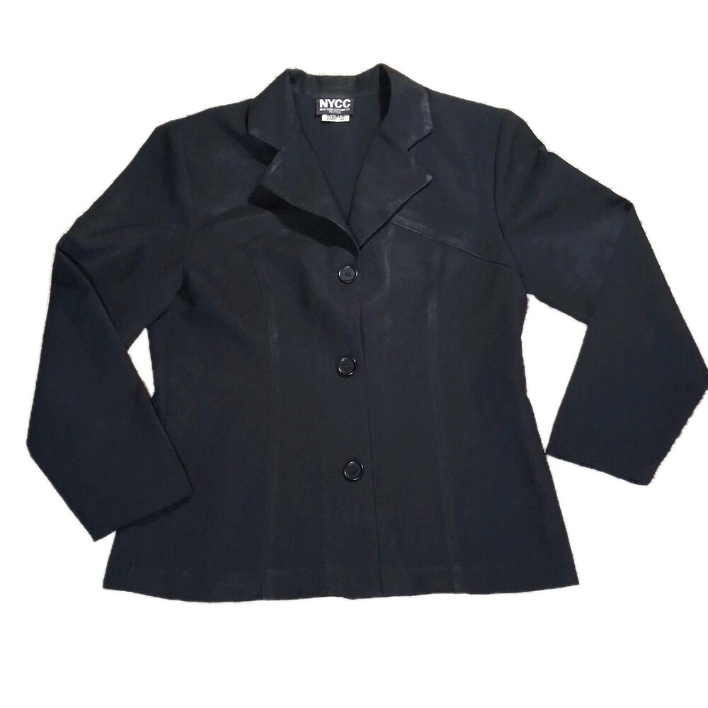​NYCC NEW YORK CLOTHING CO PETITES BLACK BLAZER JACKET 8P PROFESSIONAL UNION...